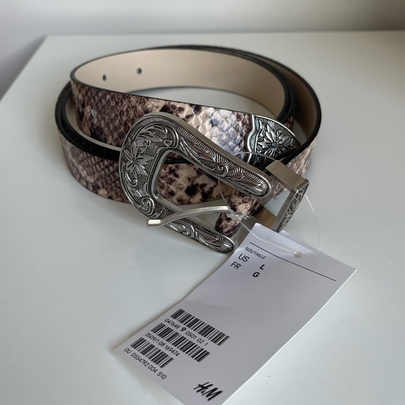 NWT H&M Faux Snakeskin Western Belt - Picture 3 of 6